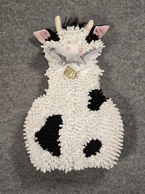 Going Wild Plush Cow Hooded  Costume - White & Black 6-9 Months